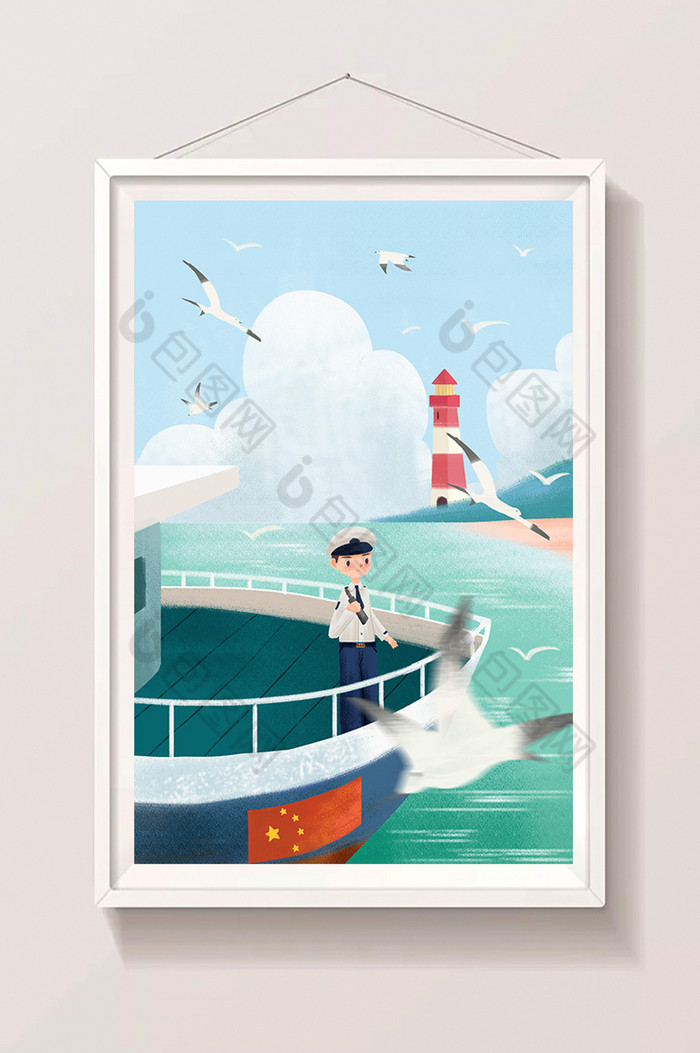 中国航海日航海家大海插画图片图片