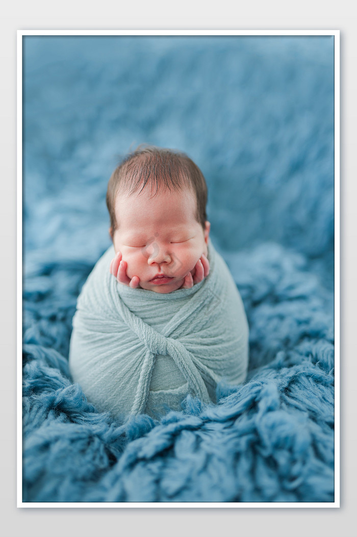 新生儿幼儿儿童双手托脸可爱创意写真
