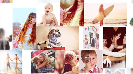 优美多图家庭婚礼儿童照片汇聚片头AE模板