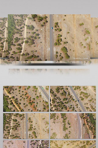 4k高清航拍沙漠上的公路汽车图片