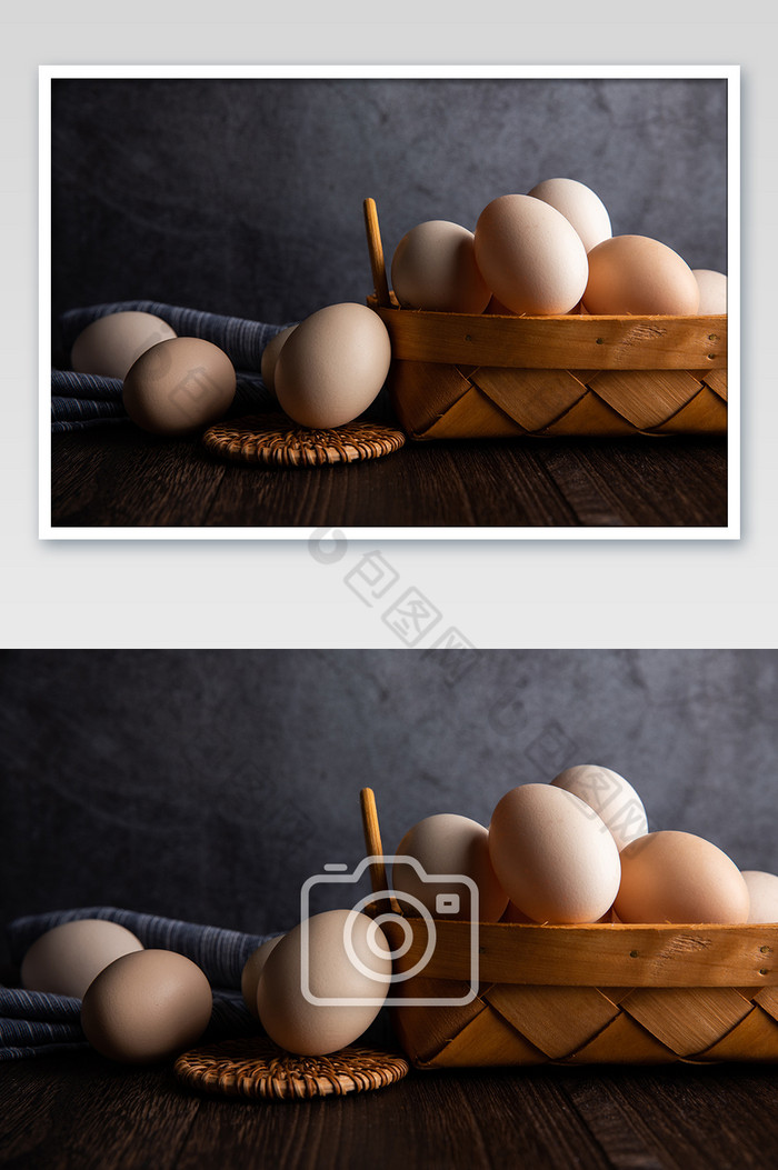 新鲜自然土鸡蛋创意场景摄影图片图片