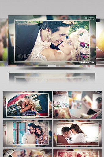 浪漫柔美现代相框婚礼相册AE模板图片