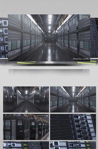 5G网络三维动画机房高清背景视频素材图片