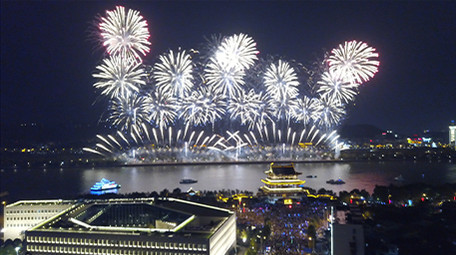 长沙浏阳烟花航拍4K