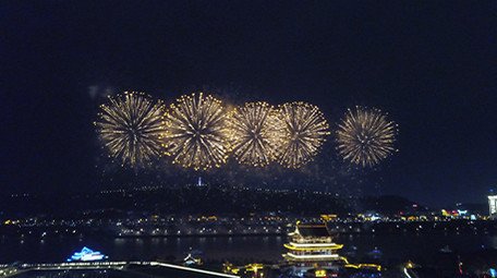 长沙浏阳烟花航拍4K