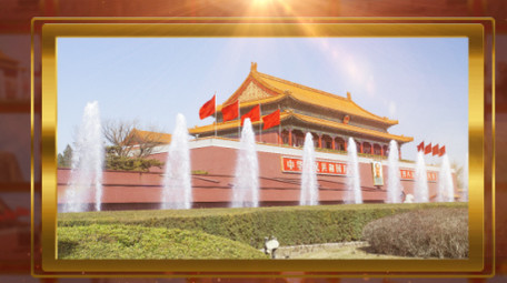 震撼大气红色党政图文展示照片墙ae模板