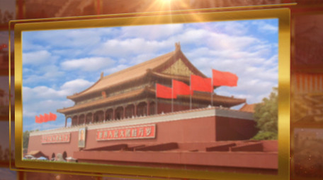 震撼大气红色党政图文展示照片墙ae模板