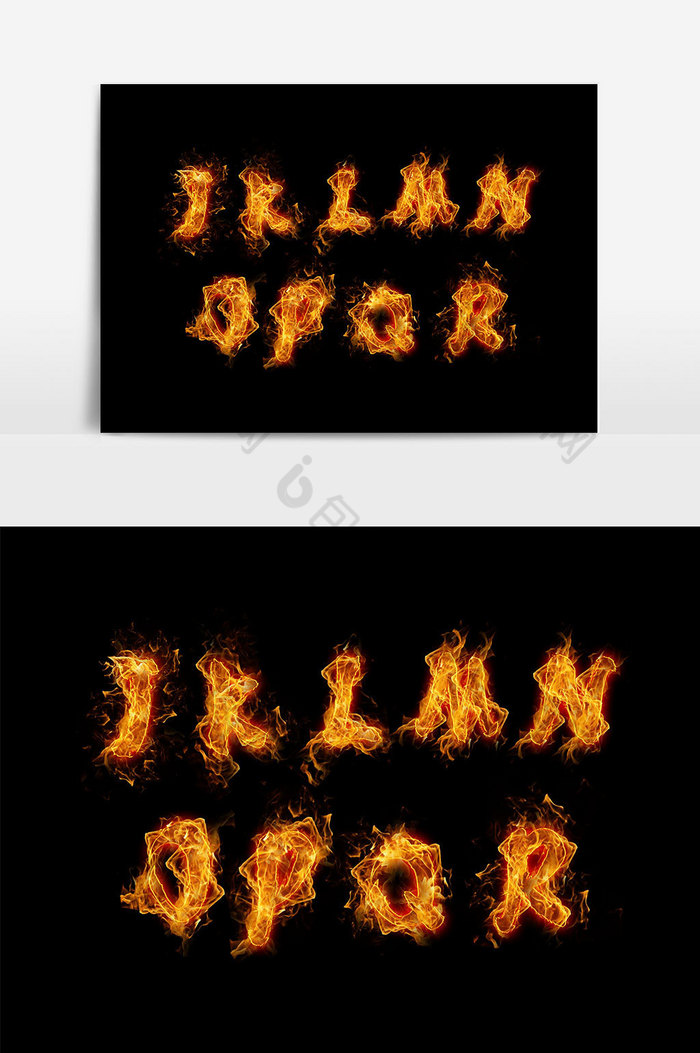 火焰英文大写字母艺术字字体图片图片