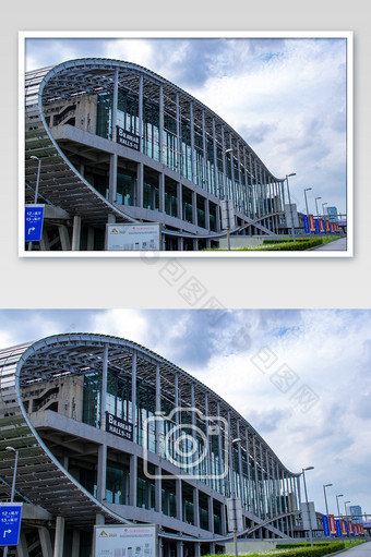 城市标志建筑广州国际会展中心直观摄影图图片