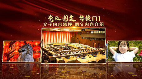 震撼大气党政图文展示