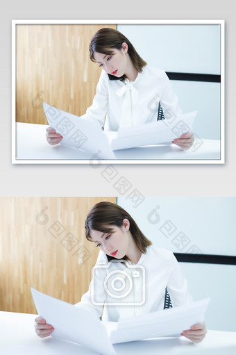 职场女白领商务办公区工作上班摄影图图片