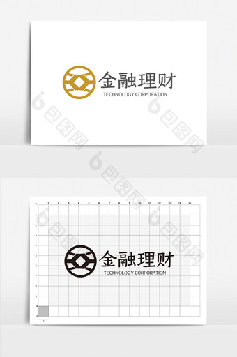 金色中式大气简约金融理财logoVI模板图片