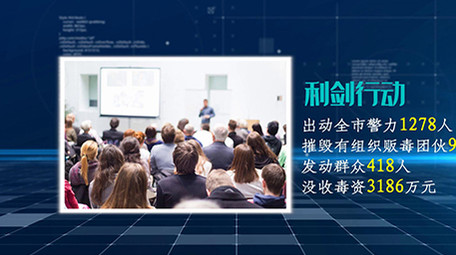 震撼大气商务科技扫黑除恶图文会声会影模板