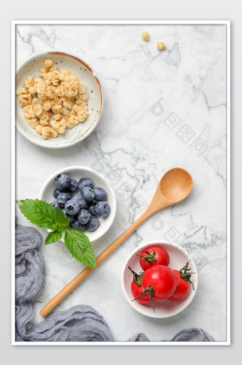 酸奶麦片水果海报素材图片
