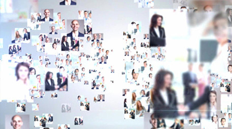 商务照片墙汇聚片头标志AE模板