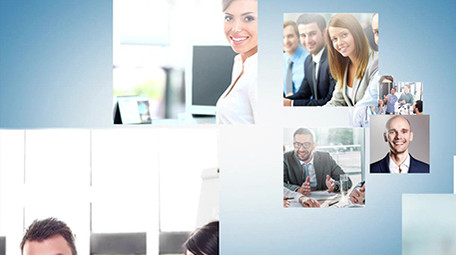 创意科技商务照片汇聚片头标志AE模板