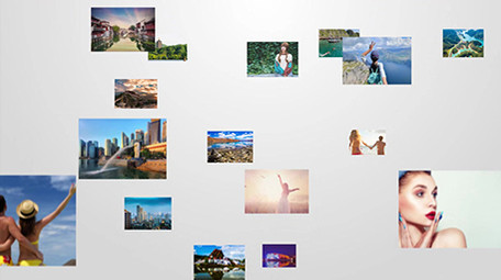 旅游度假休闲照片墙片头AE模板