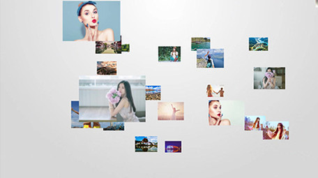 旅游度假休闲照片墙片头AE模板