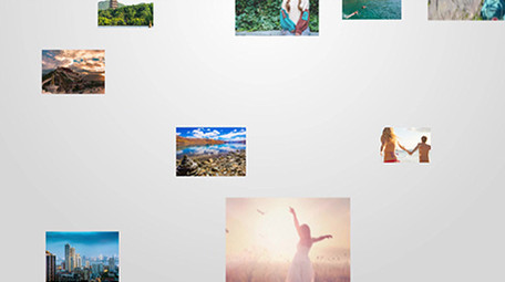 旅游度假休闲照片墙片头AE模板