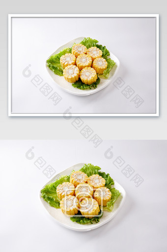 火锅中式餐饮食材新鲜玉米块海报摄影图图片