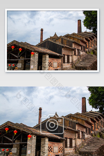 明代传承建筑南风古灶陶瓷窑洞摄影图图片