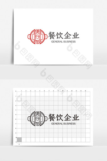 简约时尚大气简约餐饮企业logoVI模板图片