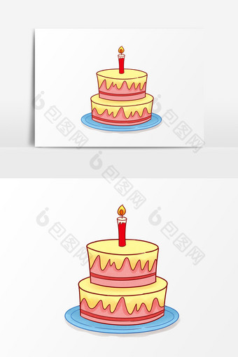 手账卡通双层蛋糕创意元素图片