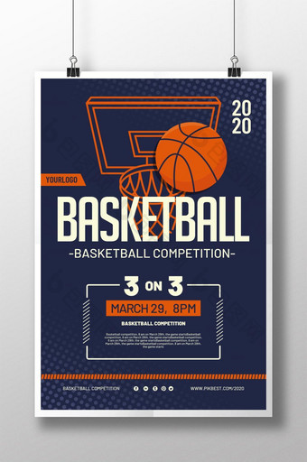 简单的篮球运动海报图片