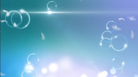 蓝色唯美羽毛气泡飞舞动态大屏背景视频