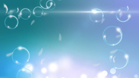 蓝色唯美羽毛气泡飞舞动态大屏背景视频