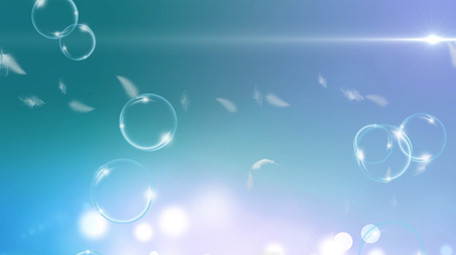 蓝色唯美羽毛气泡飞舞动态大屏背景视频