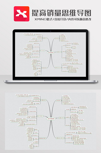简约风提高销量思维导图XMind模板图片