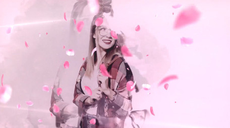 浪漫水墨转场樱花花瓣爱情图文展示AE模板