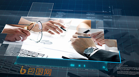 震撼风马赛克科技企业图文展示AE模板