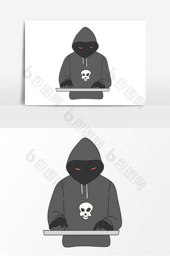 网络安全勒索病毒黑客形象图片