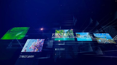 蓝色商务感空间企业展示模板