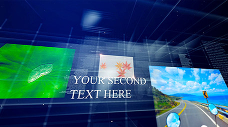 蓝色商务感空间企业展示模板