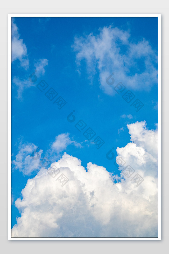 晴空万里蓝天白云云似棉花摄影图图片图片