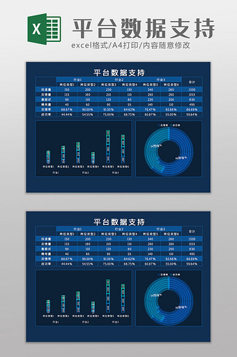 平台数据支持科技可视化Excel模板图片