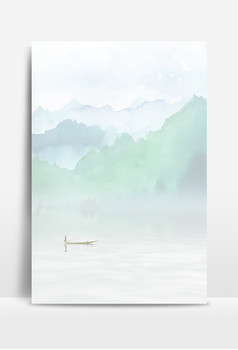 古风淡雅水墨山河背景