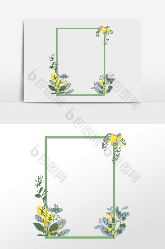 植物花草小花边框插画图片图片