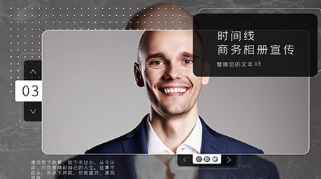 黑色背景商务科技时间线图文展示AE模板