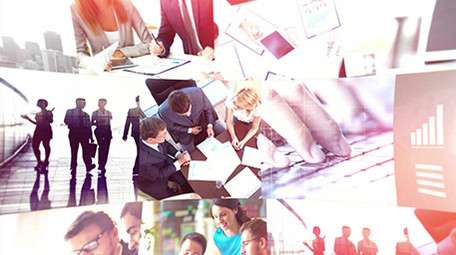 科技商务照片汇聚照片墙标志展示AE模板