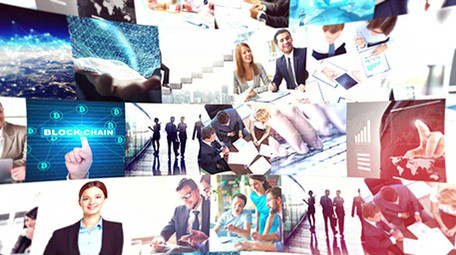 科技商务照片汇聚照片墙标志展示AE模板