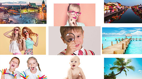 照片墙汇聚片头标志展示AE模板