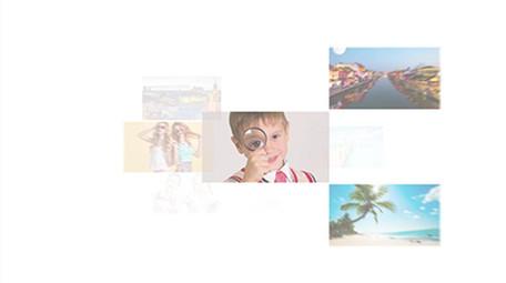 照片墙汇聚片头标志展示AE模板