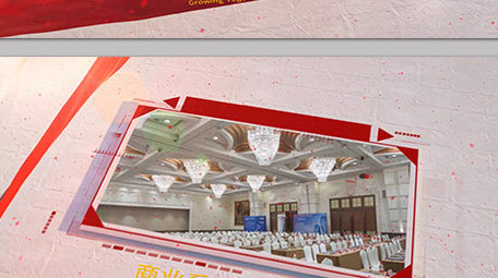 三维墙面红绸图文科技风格党政会声会影模板