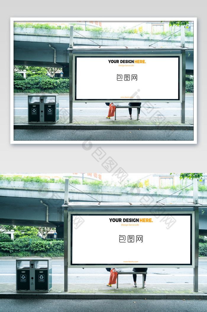 城市基础建设广告位公交站灯箱广告图片图片