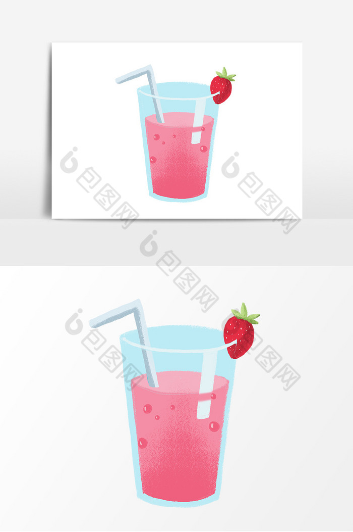 夏天饮料西瓜草莓插画图片图片