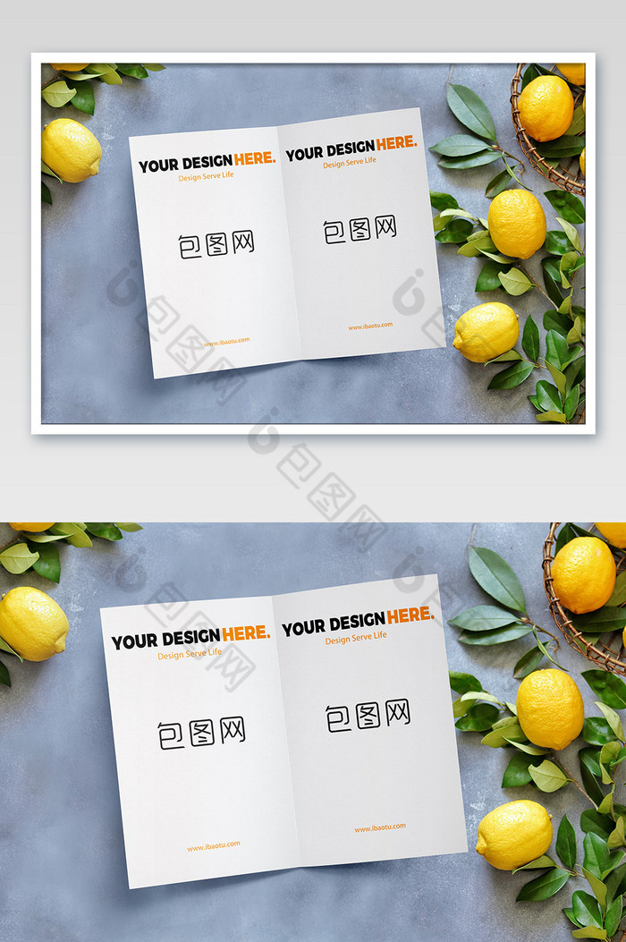 柠檬鲜水果菜单菜式折页单图片图片